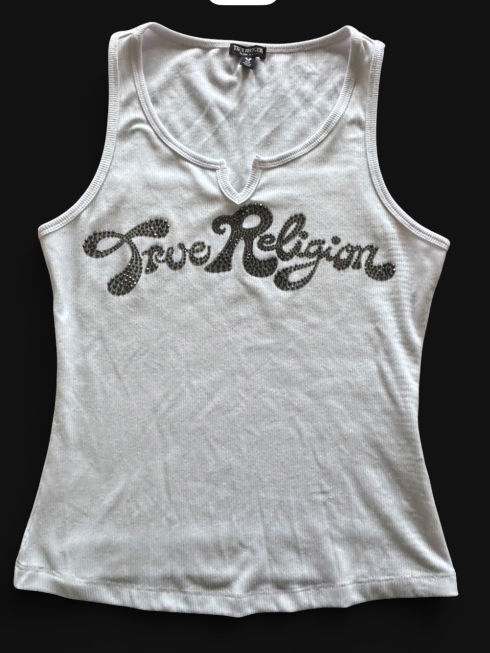 True Religion crystal Logo V Notch Tank